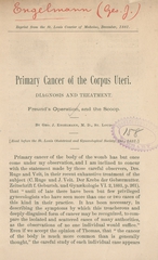 Primary cancer of the corpus uteri: diagnosis and treatment : Freund's operation and the scoop