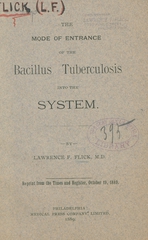 The mode of entrance of the bacillus tuberculosis into the system