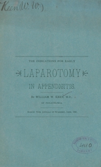 The indications for early laparatomy in appendicitis
