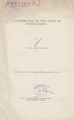 A contribution to the study of cystic kidney