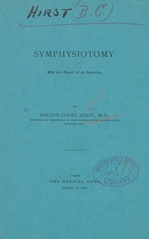 Symphysiotomy: with the report of an operation