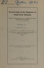 Incorrectness of the diagnosis of death from influenza: presence of bronchopneumonia in practically all persons severely ill with pneumonia
