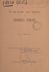 Two and one-half years' experience in abdominal surgery