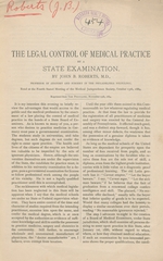 The legal control of medical practice by a state examination