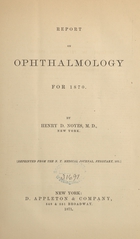 Report on ophthalmology for 1870