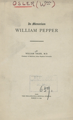 In memoriam William Pepper