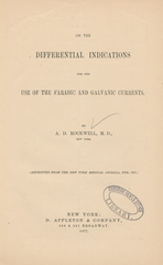 On the differential indications for the use of the faradic and galvanic currents