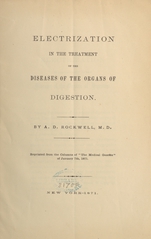 Electrization in the treatment of the diseases of the organs of digestion