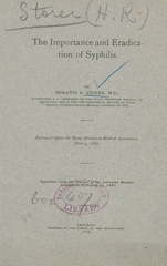The importance and eradication of syphilis