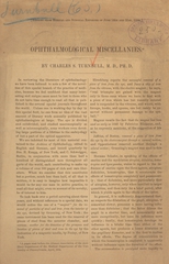 Ophthalmological miscellanies
