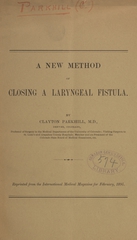A new method of closing a laryngeal fistula