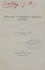 Three cases of appendicitis: operation, recovery