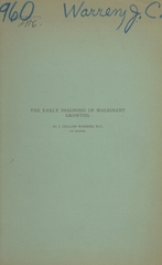 The early diagnosis of malignant growths