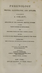 Phrenology proved, illustrated, and applied: accompanied by a chart : embracing an analysis of the primary, mental powers in their various degrees of development, the phenomena produced by their combined activity and the location of the phrenological organs in the head : together with a view of the moral and theological bearing of the science