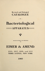 Revised and enlarged catalogue of bacteriological apparatus manufactured or imported by Eimer & Amend