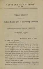 Third report concerning the aid and comfort given by the Sanitary Commission to sick soldiers passing through Washington