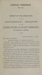 Report of the operations of the Cincinnati Branch of the United States Sanitary Commission, to March 1, 1862