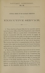 General order of the Sanitary Commission for its executive service