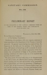 Preliminary report of the operations of the Sanitary Commission with the Army of the Potomac during the campaign of June and July, 1863