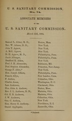 Associate members of the U.S. Sanitary Commission: March 15th, 1864