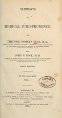 Elements of medical jurisprudence (Volume 1)