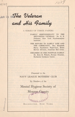 The veteran and his family: a series of three papers