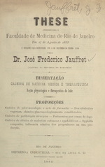 Acção physiologica e therapeutica do leite: these apresentada á Faculdade de Medicina do Rio de Janeiro