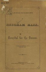 Announcement of Brigham Hall, a hospital for the insane: Canandaigua, N.Y., January, 1860