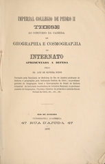Imperial Collegio de Pedro II: these ao concurso da Cadeira de Geographia e cosmographia do internato