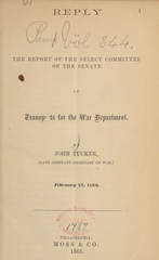 Reply to the report of the Select Committee of the Senate on Transports for the War Department