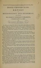 Mortality of Philadelphia for 1860: report on meteorology and epidemics : read before the College of Physicians of Philadelphia, February 6, 1861