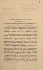 History of the organic radicals: a lecture delivered before the Chemical Society of Paris, March 30th, 1860