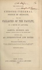 The principles of the chrono-thermal system of medicine: with the fallacies of the faculty, in a series of lectures
