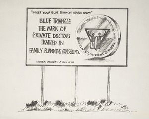Blue triangle the mark of private doctors trained in family planning counseling