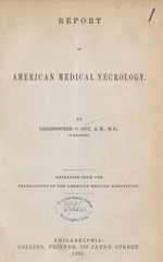 Report on American medical necrology