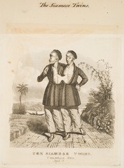The Siamese twins, Chang, and Eng, aged 18