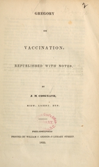 Gregory on vaccination: republished with notes
