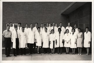 Christian B. Anfinsen with his laboratory staff