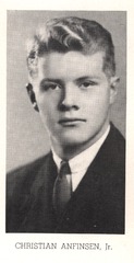 Christian B. Anfinsen's Swarthmore College yearbook photo, age 22