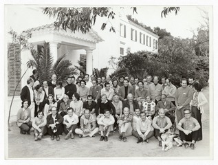 Group portrait of conference participants at Ile de Port-Cros, France