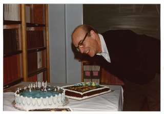 Arthur Kornberg with birthday cakes