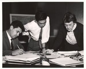 Almiro Blumenschein, Angel Kato and Barbara McClintock with research notes
