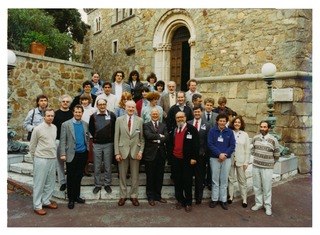 Victor McKusick at a medical genetics course in Sestri Levante, Italy