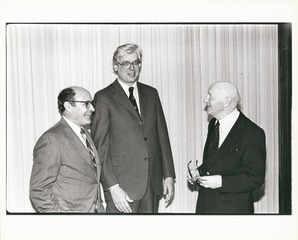 Daniel Nathans with Hamilton Smith and Isaac Bashevis Singer at a Literature and Medicine Symposium