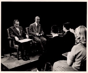 Linus Pauling during the taping of a television program