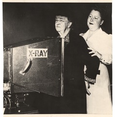 Sabin having a chest x-ray during the Denver x-ray campaign