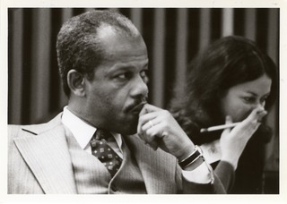 Roy Hudson listening in at the February 1976 NIH Director's Advisory Committee Meeting on Recombinant DNA