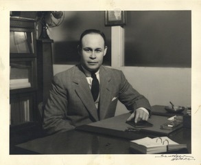 Portrait of Charles Drew sitting at his desk