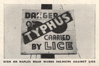Danger of typhus carried by lice