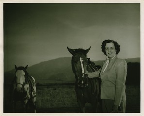 Mary Lasker with her horses